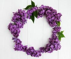 Wreath made of lilac flowers photo