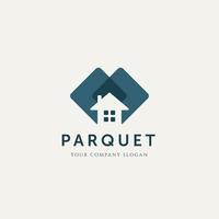 modern house parquet minimalist logo template vector illustration design. simple interior logo concept