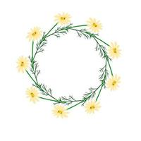 Wreath with chamomile flower vector
