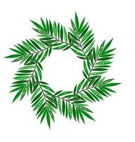 Summer wreath with green leaf vector