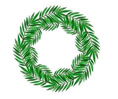 Summer wreath with green leaf vector