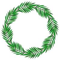 Summer wreath with green leaf vector