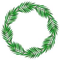 Summer wreath with green leaf vector