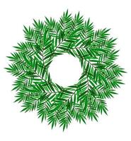 Summer wreath with green leaf vector