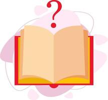 An open book and a question mark flying out. vector