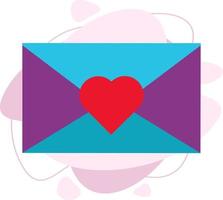 An envelope icon with a heart. Day of love. vector