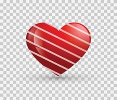 Realistic red heart with shadow Premium Vector