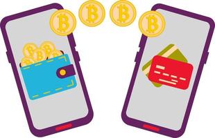 Secure and simple electronic payments on a smartphone using financial applications. vector