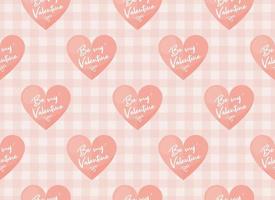 Seamless pattern for Valentine's day with Hearts. Background for printing, packaging and textile. Ready template for design, postcards and poster. Pink and White. Vector illustration in flat design