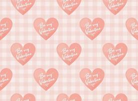 Seamless pattern for Valentine's day with Hearts. Background for printing, packaging and textile. Ready template for design, postcards and poster. Pink and White. Vector illustration in flat design