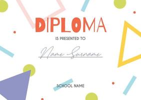 Diploma certificate concept template vector