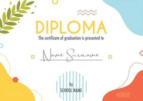 Diploma certificate concept template vector