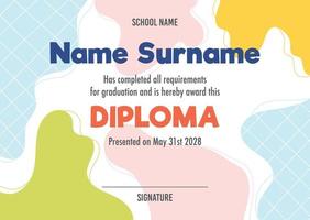 Diploma certificate concept template vector