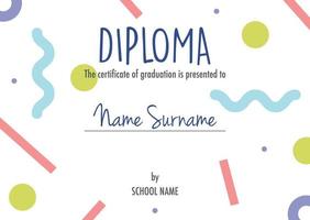 Diploma certificate concept template vector