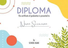 Diploma certificate concept template vector