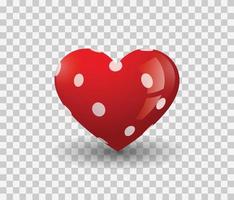 Realistic red heart with shadow Premium Vector