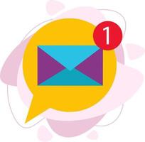 Vector icon of email, sms, incoming messages.