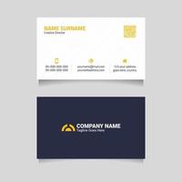 Yellow and White Corporate Business Card Design Clean and Simple Modern Visiting Card Template vector