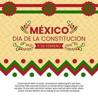 Mexico dia de la constitucion or Mexico constitution day background with Mexican patterns vector