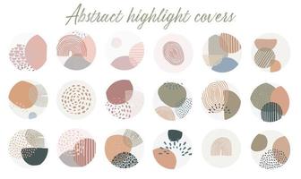 set of 18 abstract covers for social media highlights, blog and interface decor. EPS 10 vector