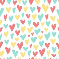 Seamless pattern with colorful hearts for nursery prints and Valentine's day decor vector