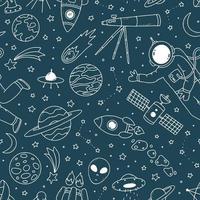 creative seamless pattern with hand drawn space doodles for nursery decor, kids apparel, textile prints, wallpaper, scrapbooking, stationary, wrapping paper, etc. EPS 10