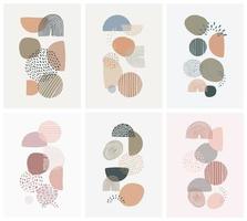 Set of abstract shapes posters, prints, cards. Memphis backgrounds collection for social media templates. EPS 10 vector