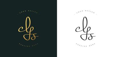 Elegant Initial Y and S Logo Design with Handwriting Style in Gold Gradient. YS Signature Logo or Symbol for Wedding, Fashion, Jewelry, Boutique, and Business Identity vector