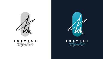 Diseño de logotipo inicial de la firma kk con estilo de escritura a mano. logotipo o símbolo de la firma kk para bodas, moda, joyería, boutique, identidad botánica, floral y empresarial vector