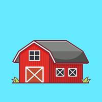 Red Barn Cartoon Vector Isolated background