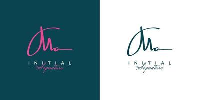 m inicial y un diseño de logotipo en estilo de escritura a mano. ma logo o símbolo de firma para bodas, moda, joyería, boutique e identidad comercial vector