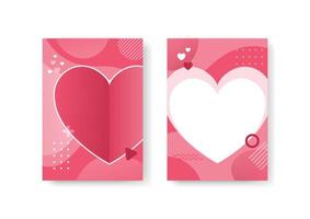 Valentine's day greeting cards template, vector illustration