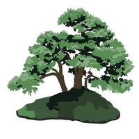 Vector tree illustration. Beautiful green tree.Isolated on white background.Big tree with dense green foliage. Tree for your icons on the theme of ecology.Environmental issue