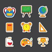 Set of School Element Stickers vector