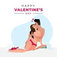 Lovers sleep in bed illustration with scattered undressed clothes vector