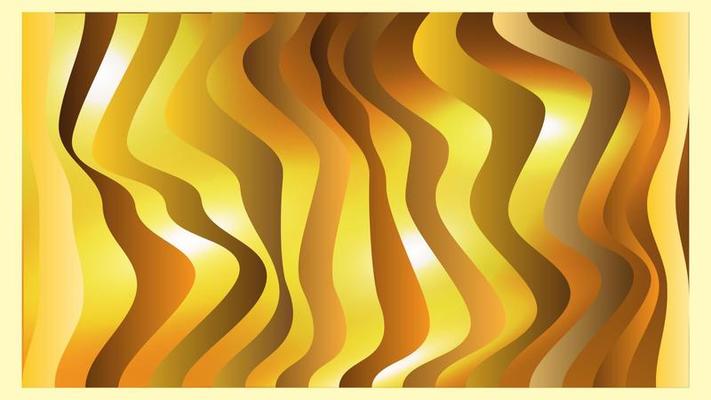 Gold wavy stripes on bright wallpaper.