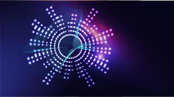 Circular dynamic sound wave vector. Color dodge with Neon glow style background vector