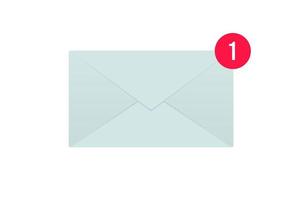 Envelope with notification sign. Receipt of notice on letter icon. Receiving and dispatch e-mail or messages. Electronic mail symbol vector eps illustration