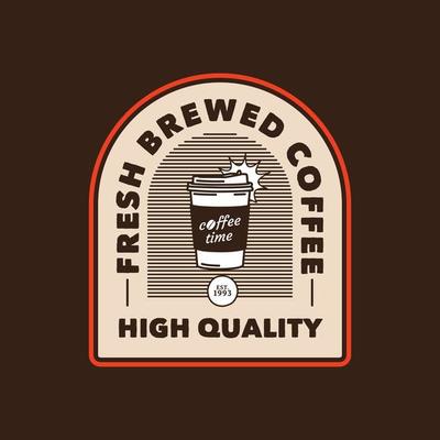 Hand Drawn Vintage Manual Brew Coffee Shop Logo Badge