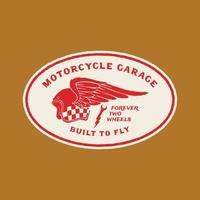 insignia de logotipo de garaje de motocicleta vintage vector hecho a mano