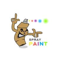 vector illustration, spray bottle mascot, for spray paint products