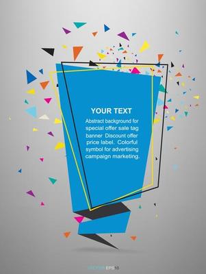 Paper banner tag. Colorful symbol for advertising campaign marketing. Vector.