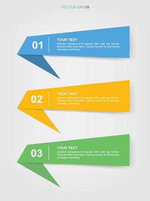Banner paper tag for business background. Vector.
