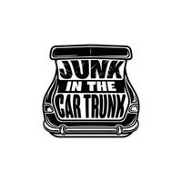 Junk in the car trunk logo vector illustration