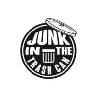 junk in the trash can logo vector