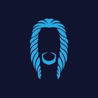 logotipo de icono de cabello y barba vector