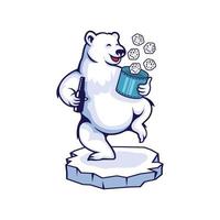 the bear brought a bottle of beer and a set of dice vector