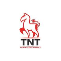 horse with TNT on boob vector illustration