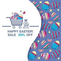 Happy Easter Sale Banner. Spring Holiday Offer. vector