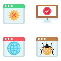 Pack of Security and Protection Flat Icons vector